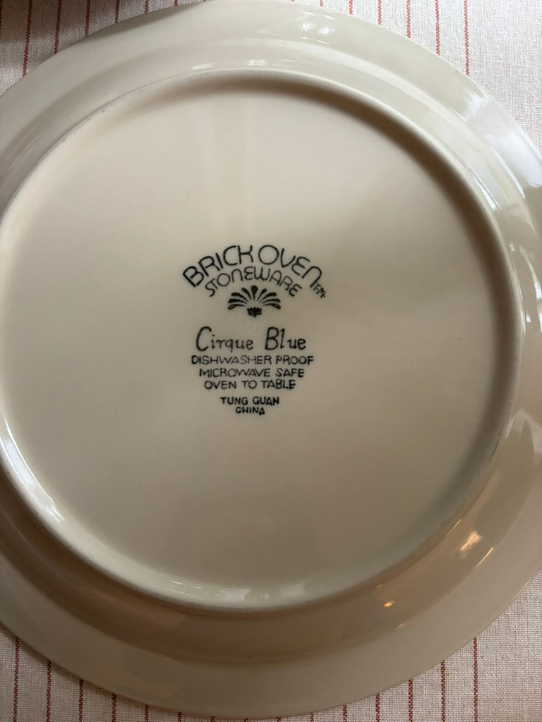 Vintage Stoneware Cirque Blue Dinner Plates