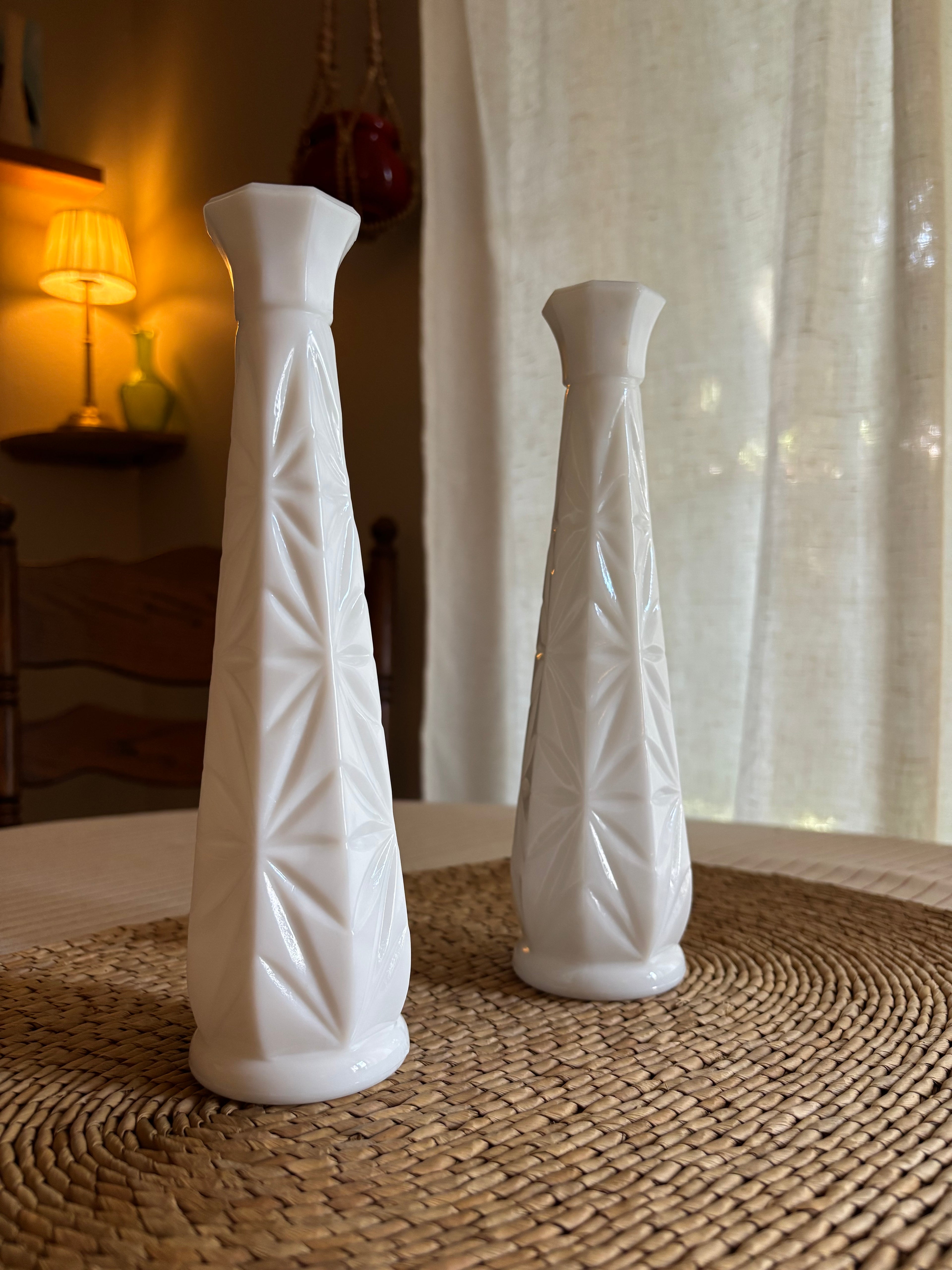 1950s Vintage Milk Glass Bud Vase
